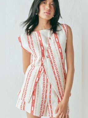 VRG GRL Aria Linen Vest NWT